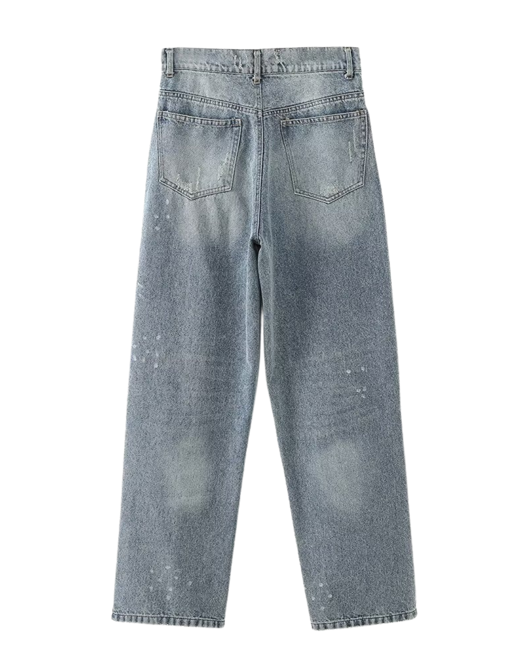 Margot | High Waisted Straight Leg Jeans Gray Light Wash Distressed