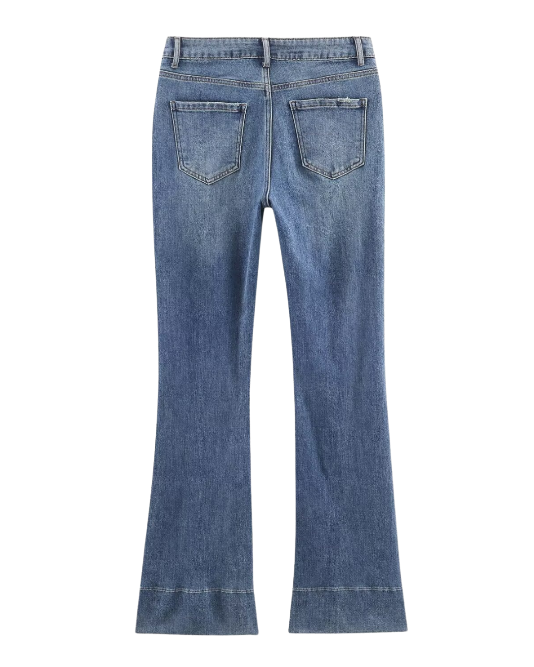 Fleur | Flared Jeans Light Blue High Waisted Seam Detail