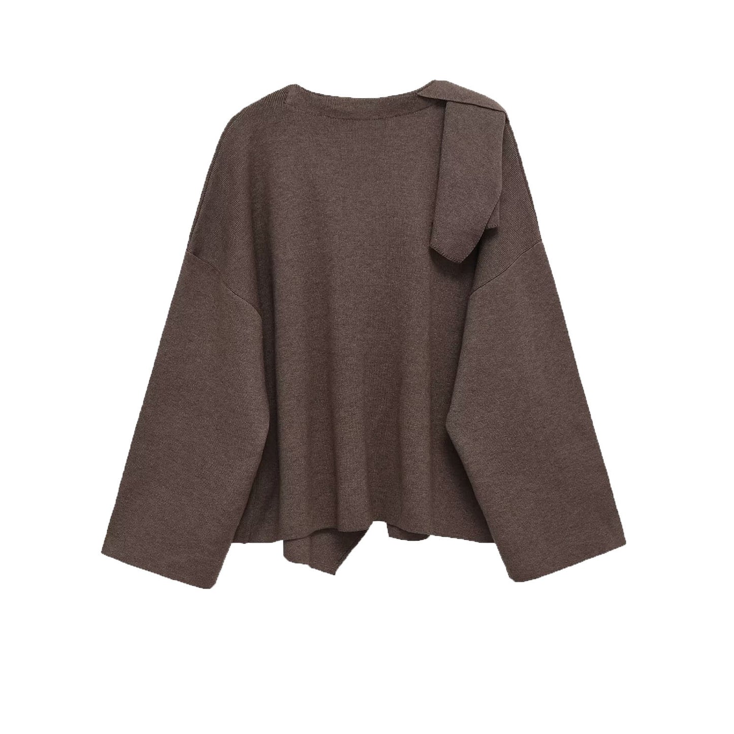 Margot | Oversized Cowl Neck Top Brown Long Sleeve
