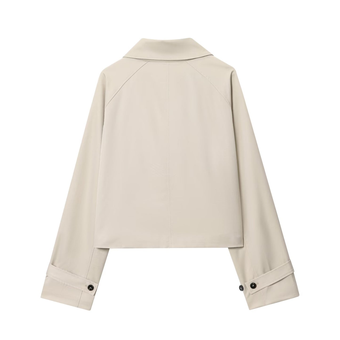Freya | Cropped Shirt Jacket Cream Button Front