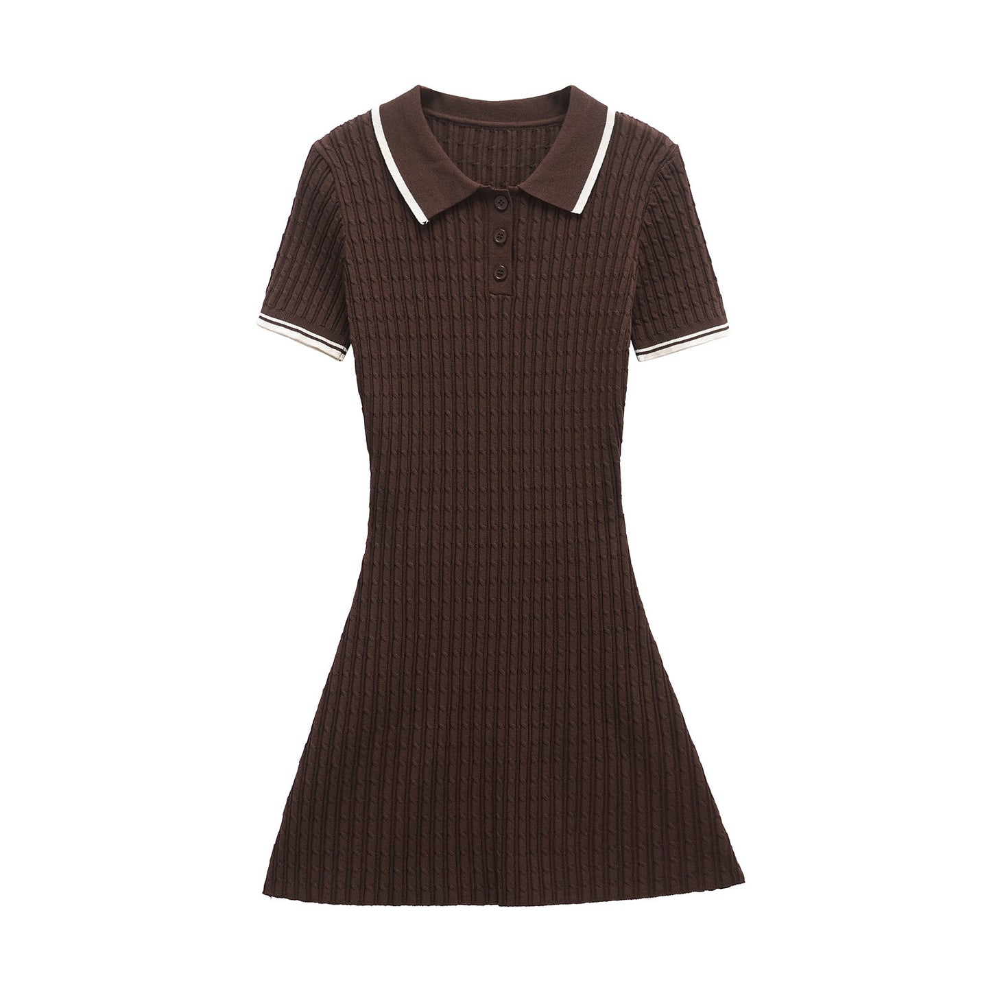 Kira | Smart Casual Knitted Mini Dress Brown