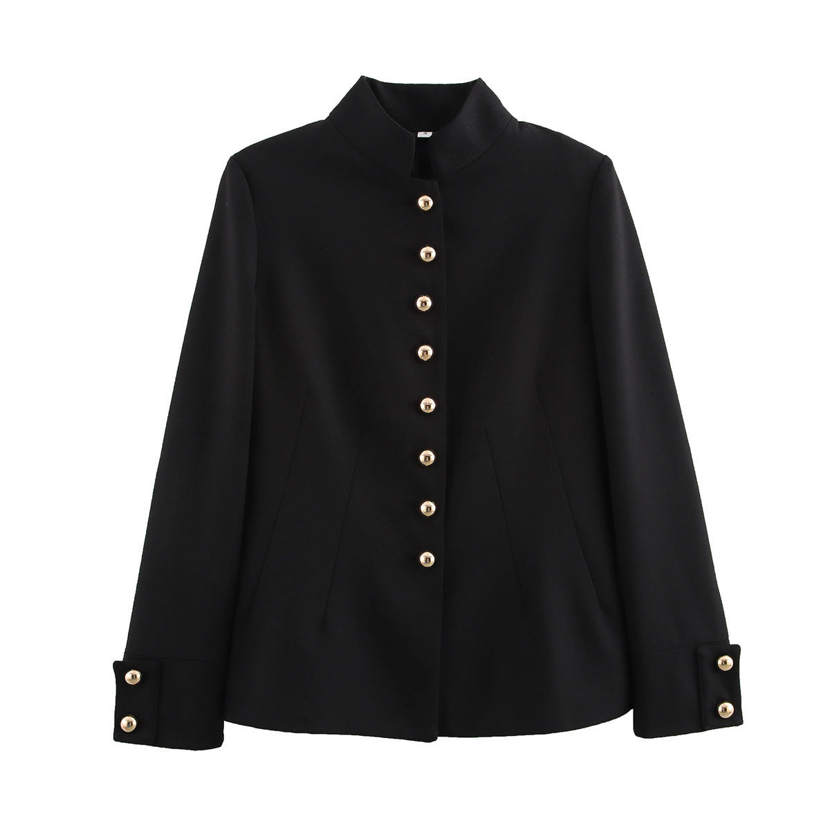 Maya | Smart Casual Fitted Blazer Black Gold Buttons