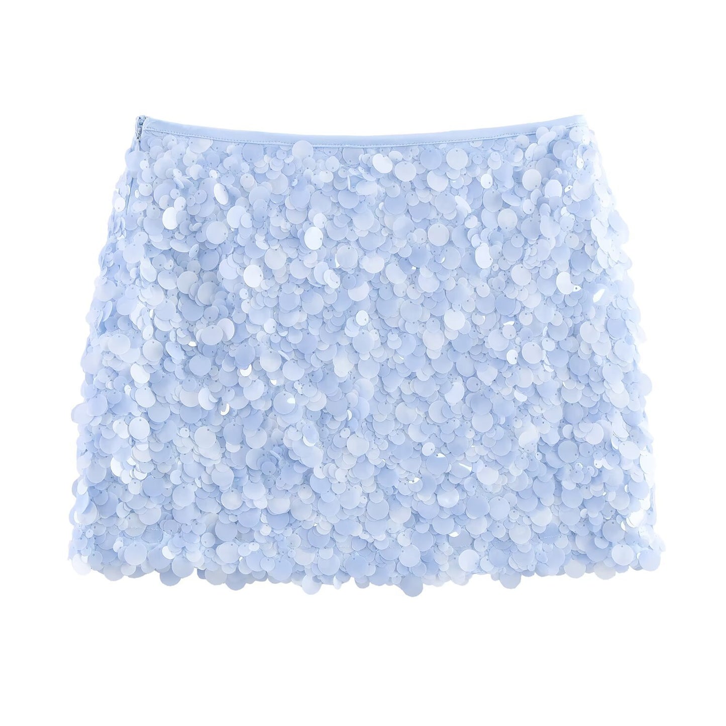 Liv | Sequin Mini Skirt Light Blue