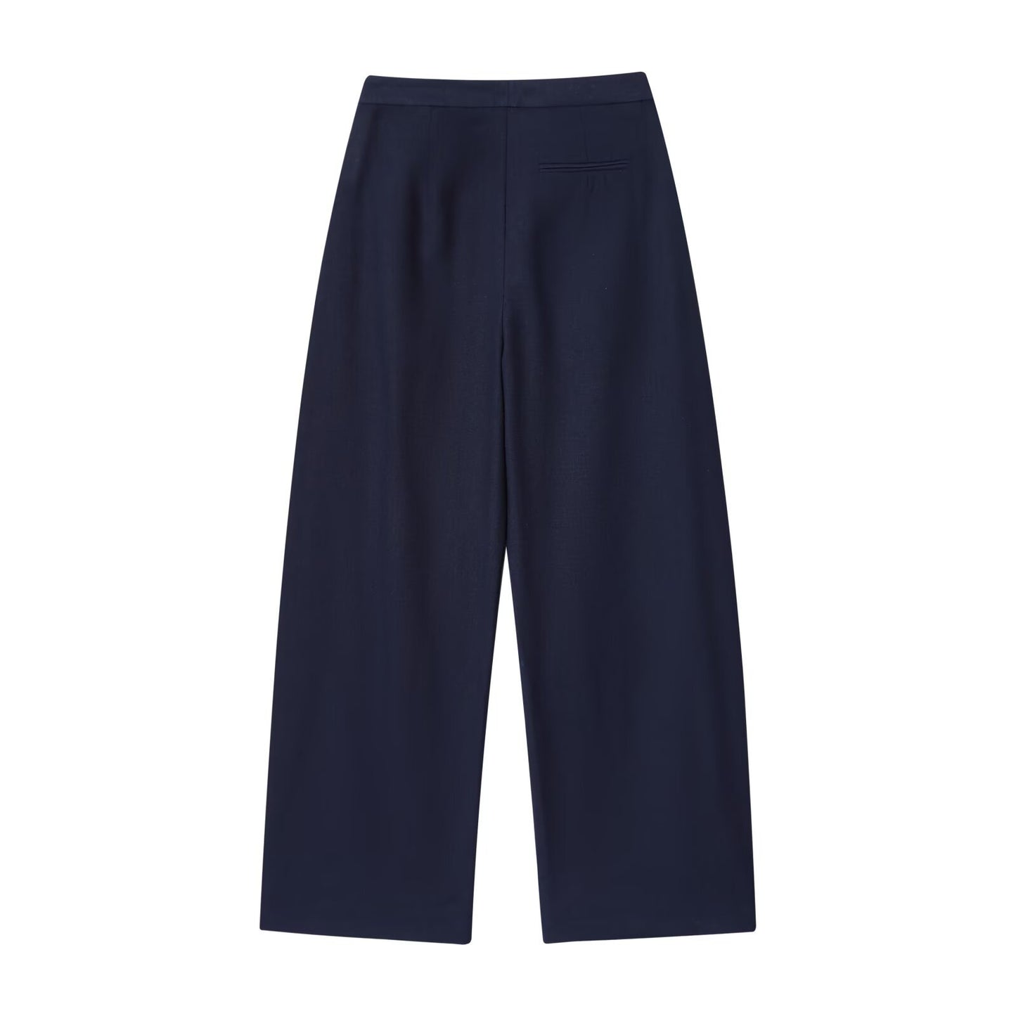 Cora | Wide Leg Pleated Pants Navy High Waisted