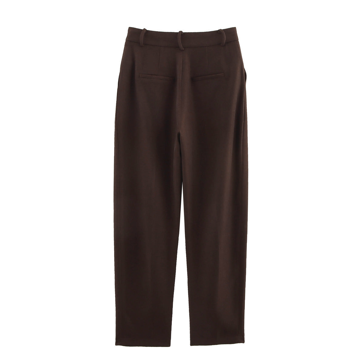 Luisa | Wide Leg Trousers Brown Pleated High Waisted