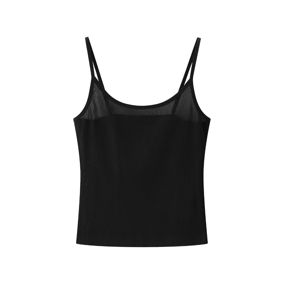 Maren | Everyday Cami Top Grey Ribbed Fitted