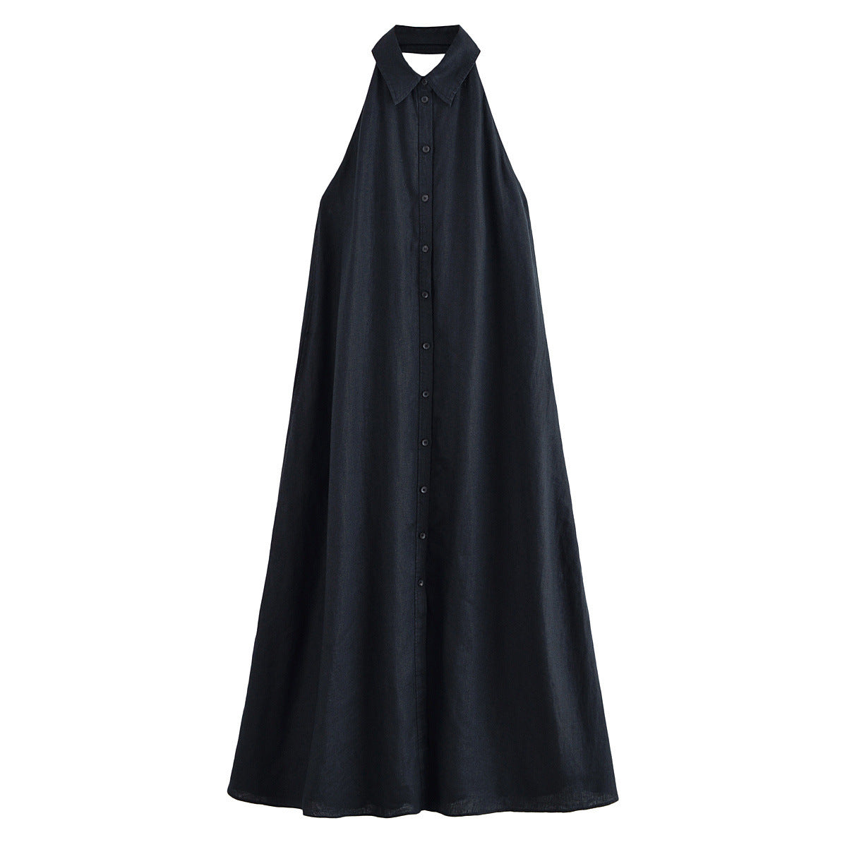 Elise | Summer Halter Neck Maxi Dress Black