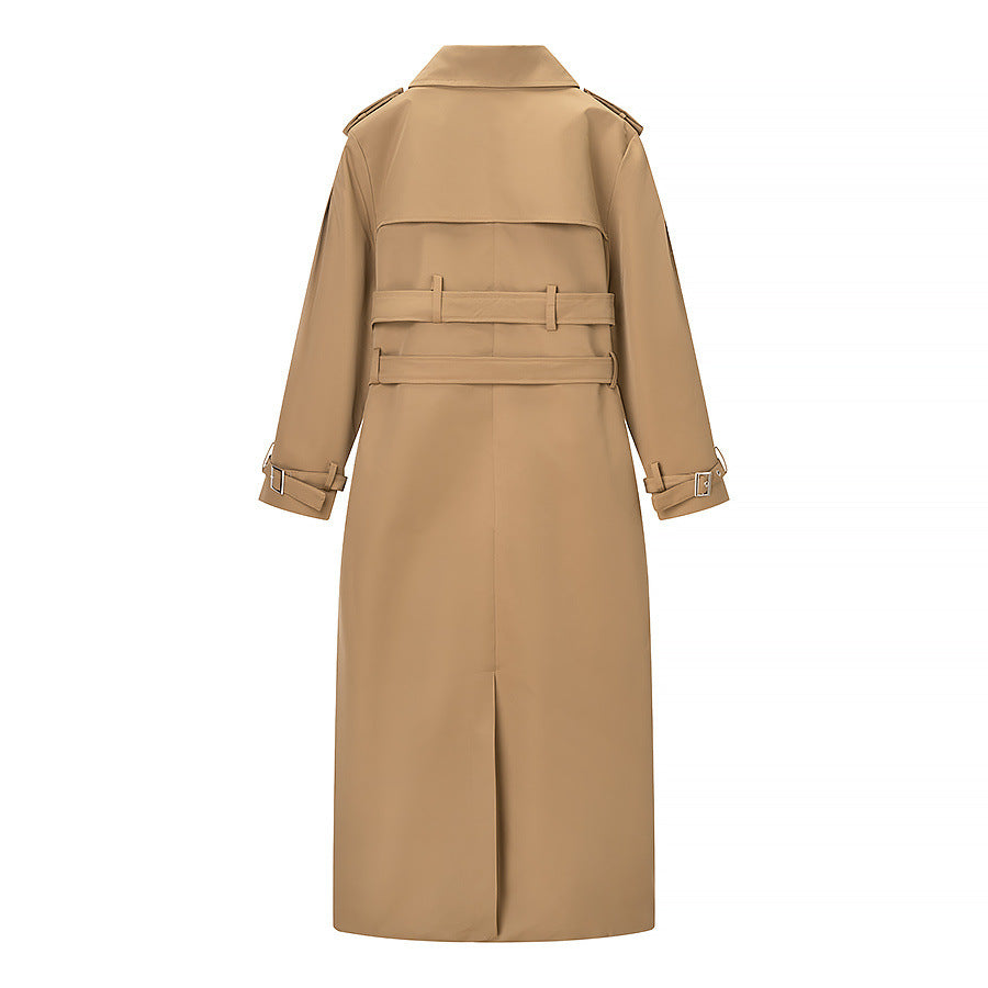 Floria | Double Breasted Trench Coat Beige Long Sleeve Belted
