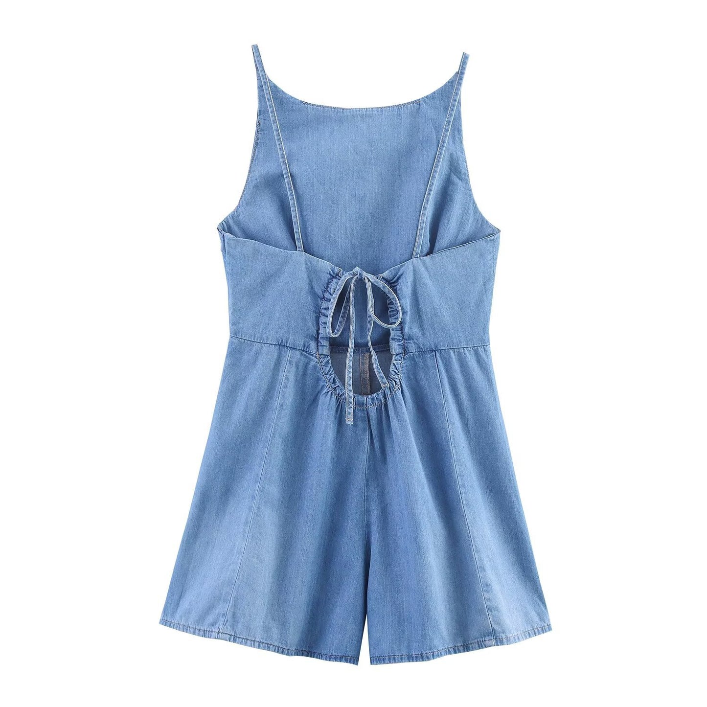 Briar | Casual Denim Romper Light Blue Sleeveless Short