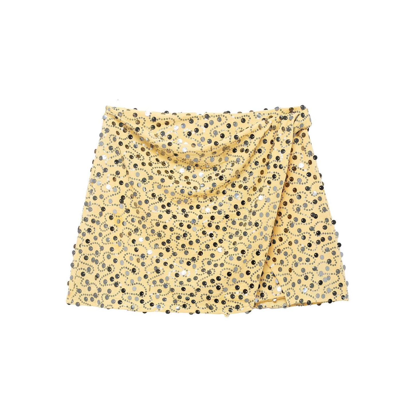 Sable | Sequin Mini Skirt Black Wrap