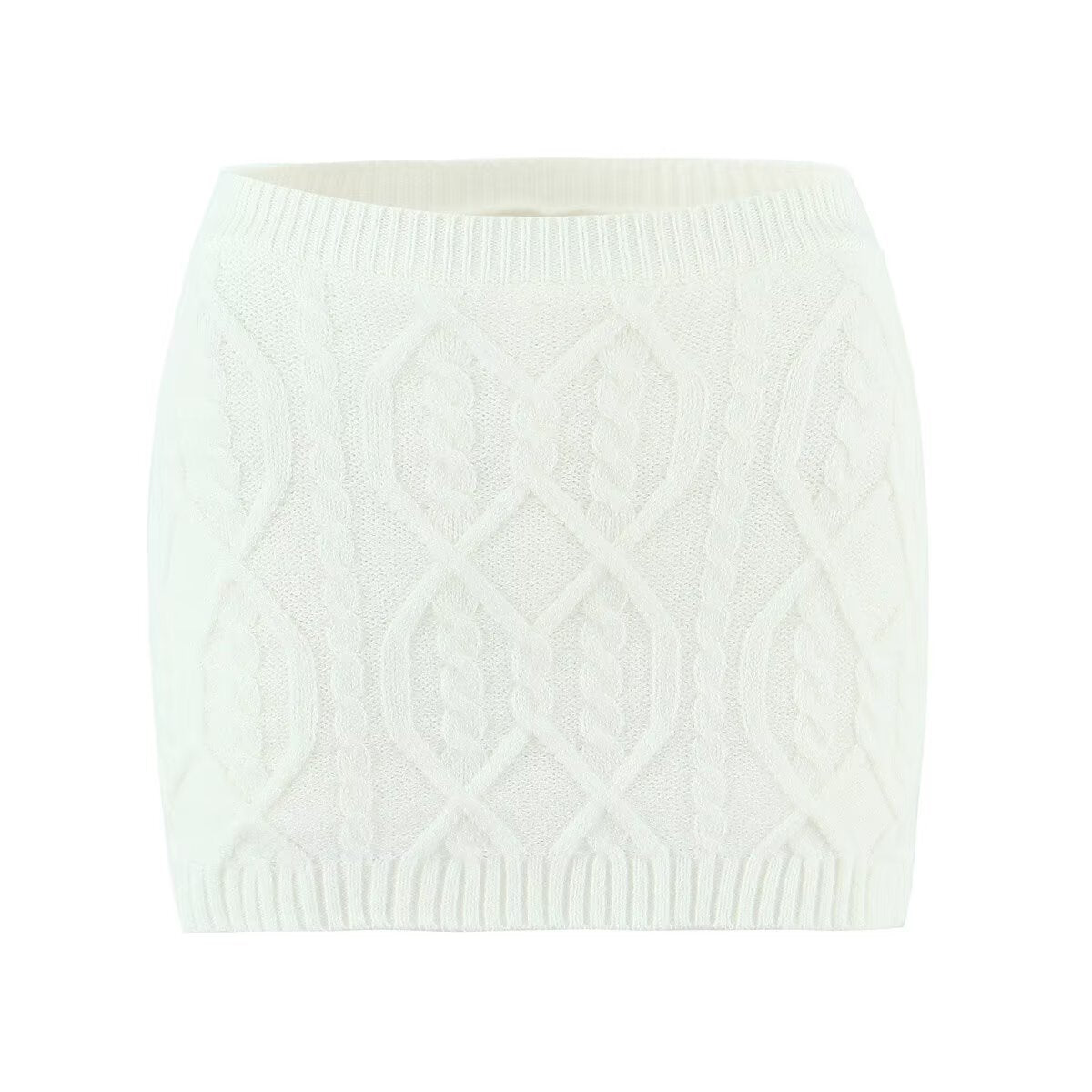 Sienna | White Knit One Shoulder Co-ord Set