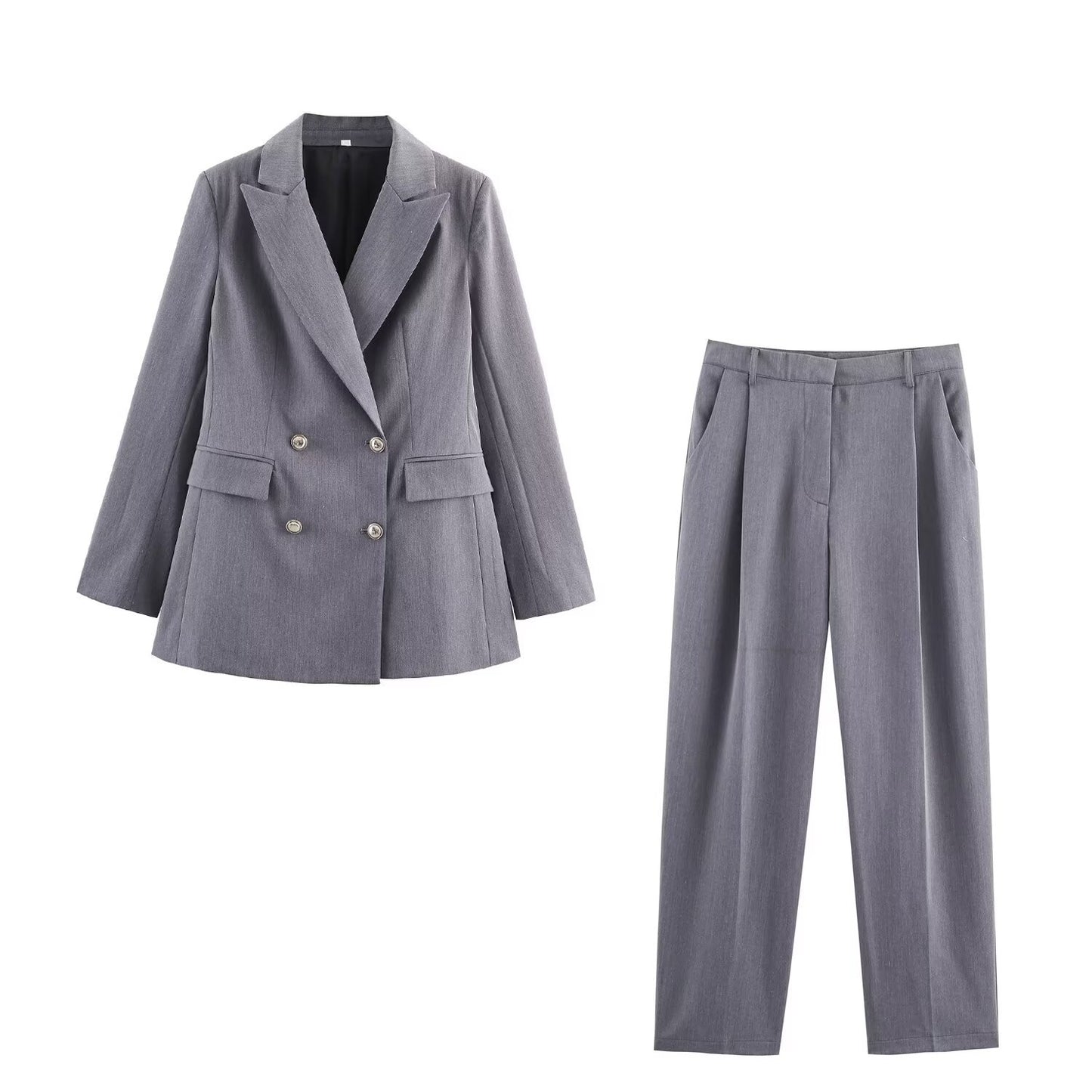 Freya | Smart Casual Grey Suit Double Breasted