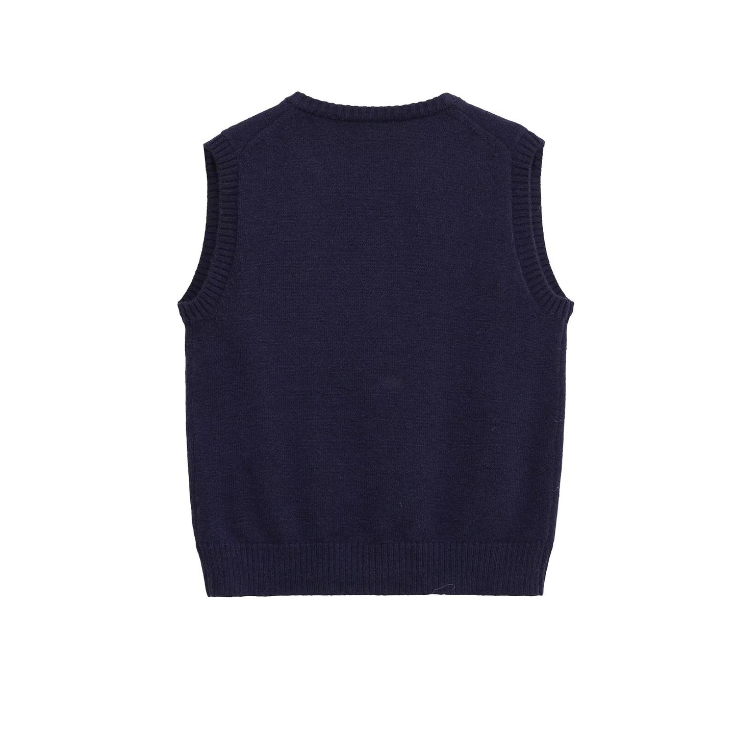 Margot | Cropped Ribbed Knit Cardigan Navy Button Front