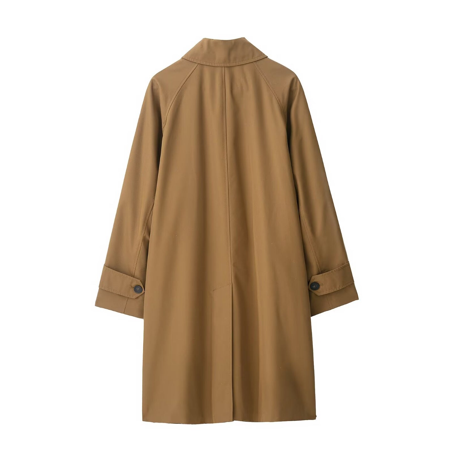 Talia | Smart Casual Longline Coat Camel Buttoned