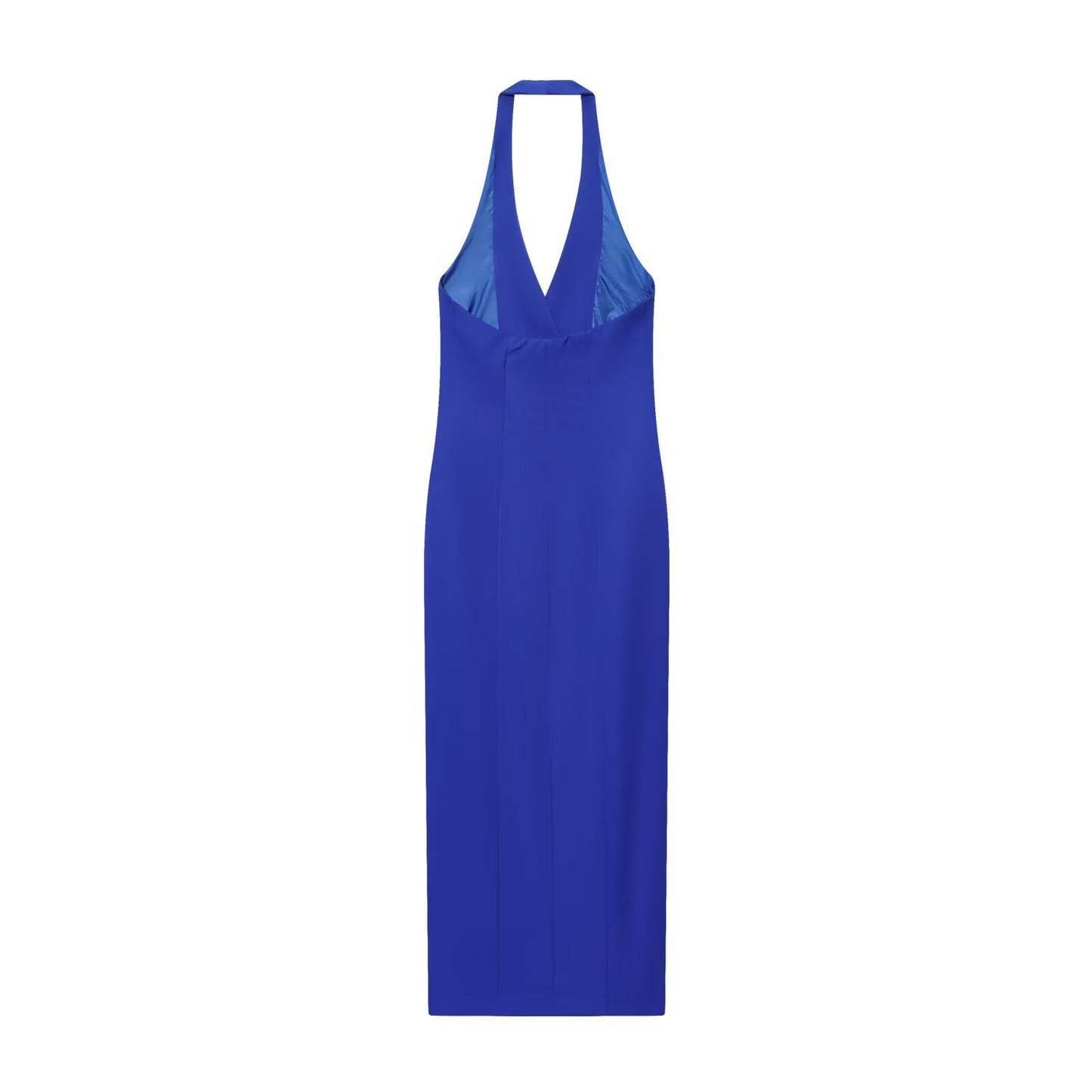 Hana | Elegant V Neck Maxi Dress Blue