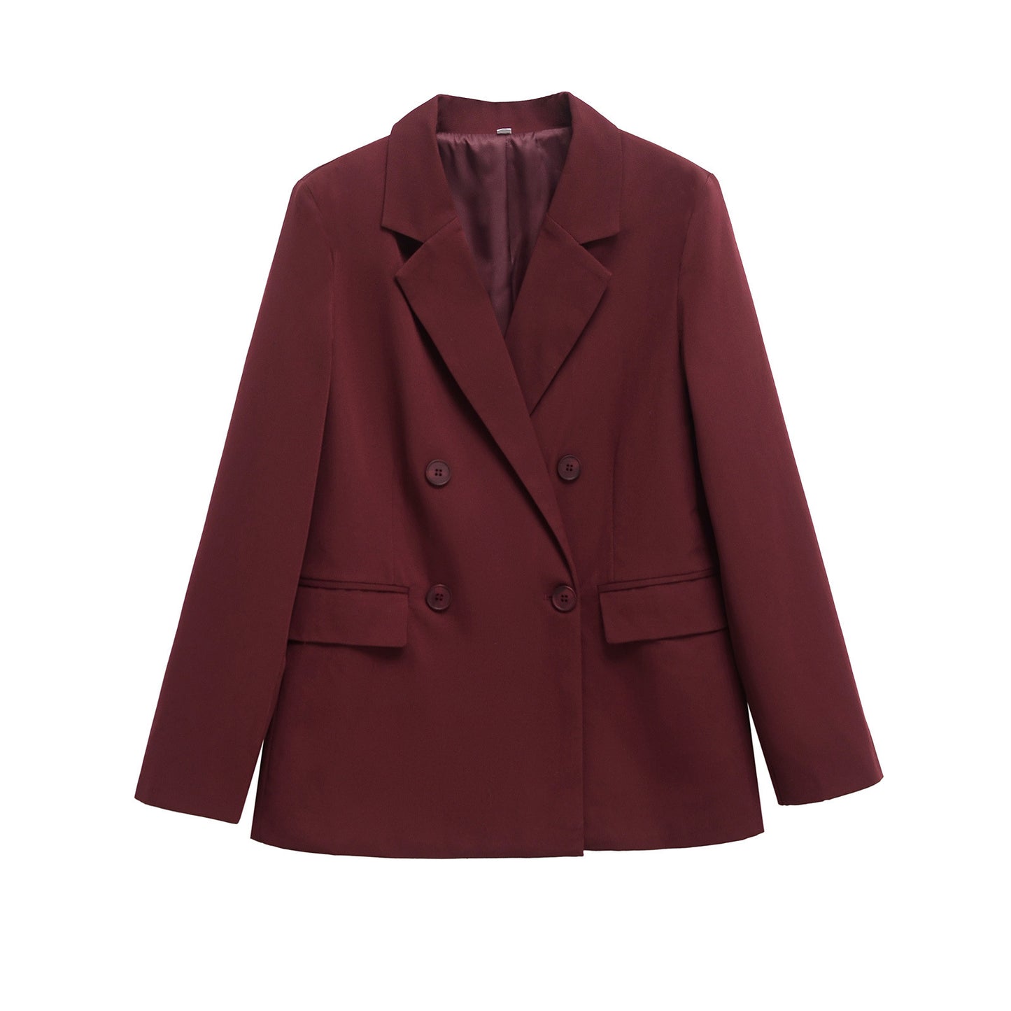 Thea | Oversized Double Breasted Blazer Burgundy