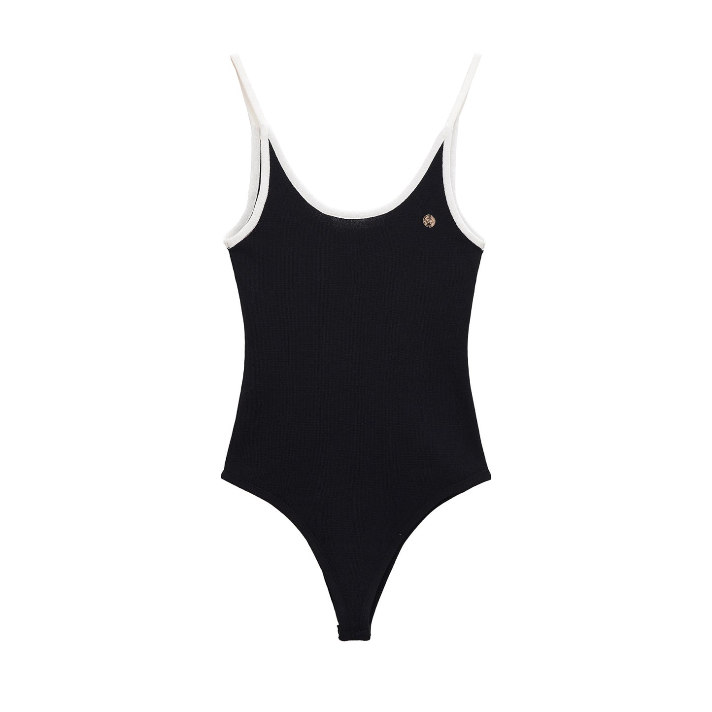 Piper | Black Camisole Jumpsuit White Trim Fitted