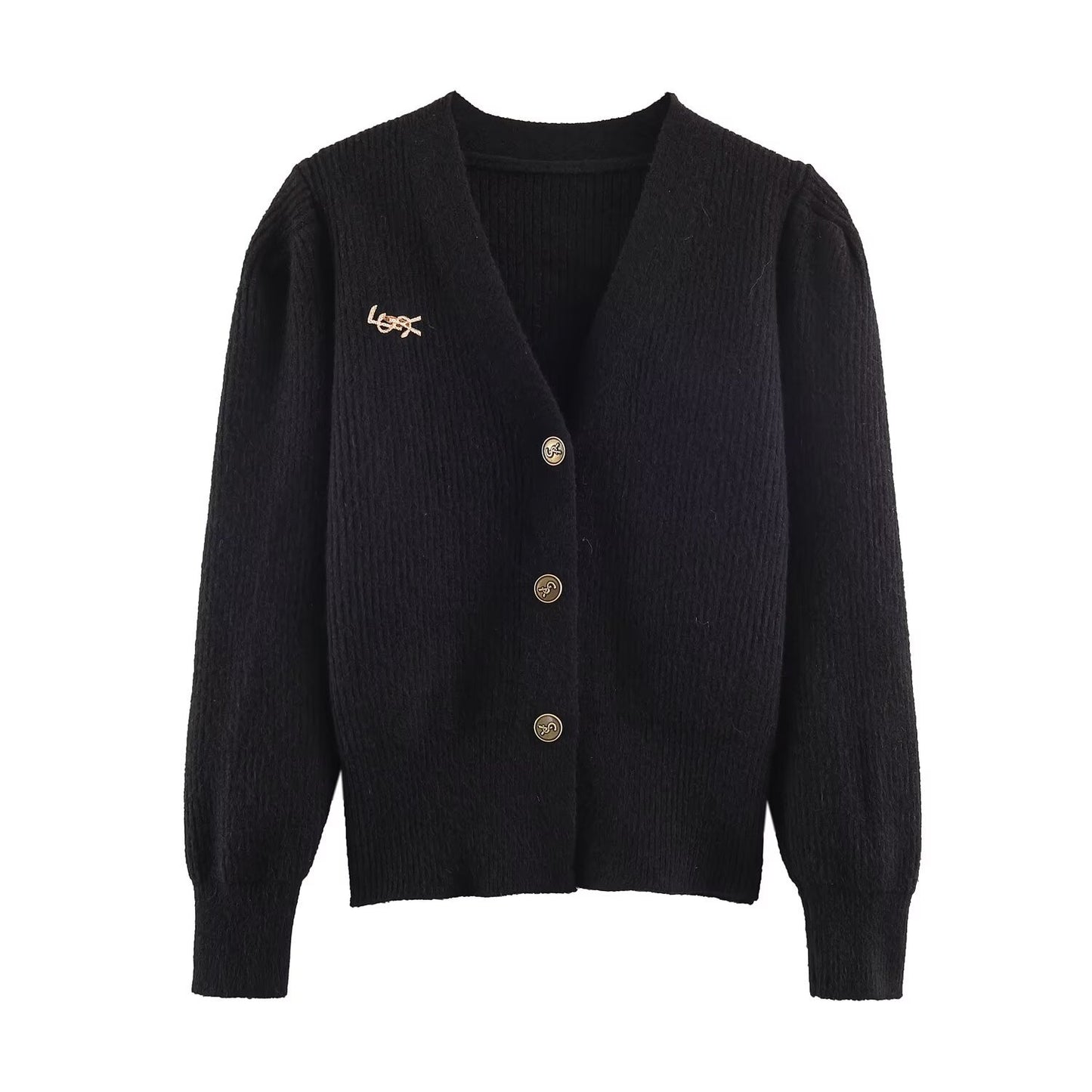 Liv | Ribbed Cardigan Cream V Neck Button Front Long Sleeve