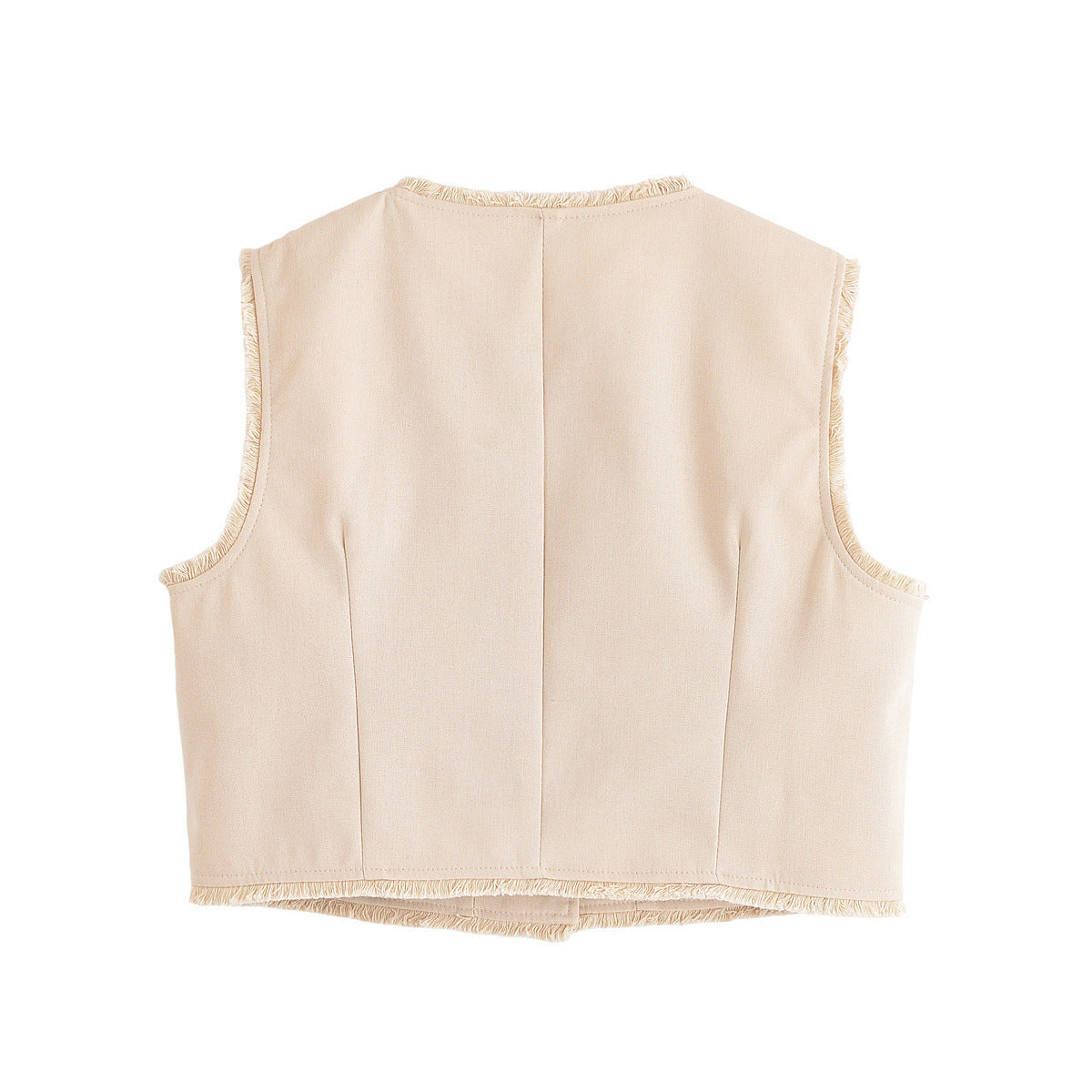 Margot | Cropped Sleeveless Cardigan Cream Button Front