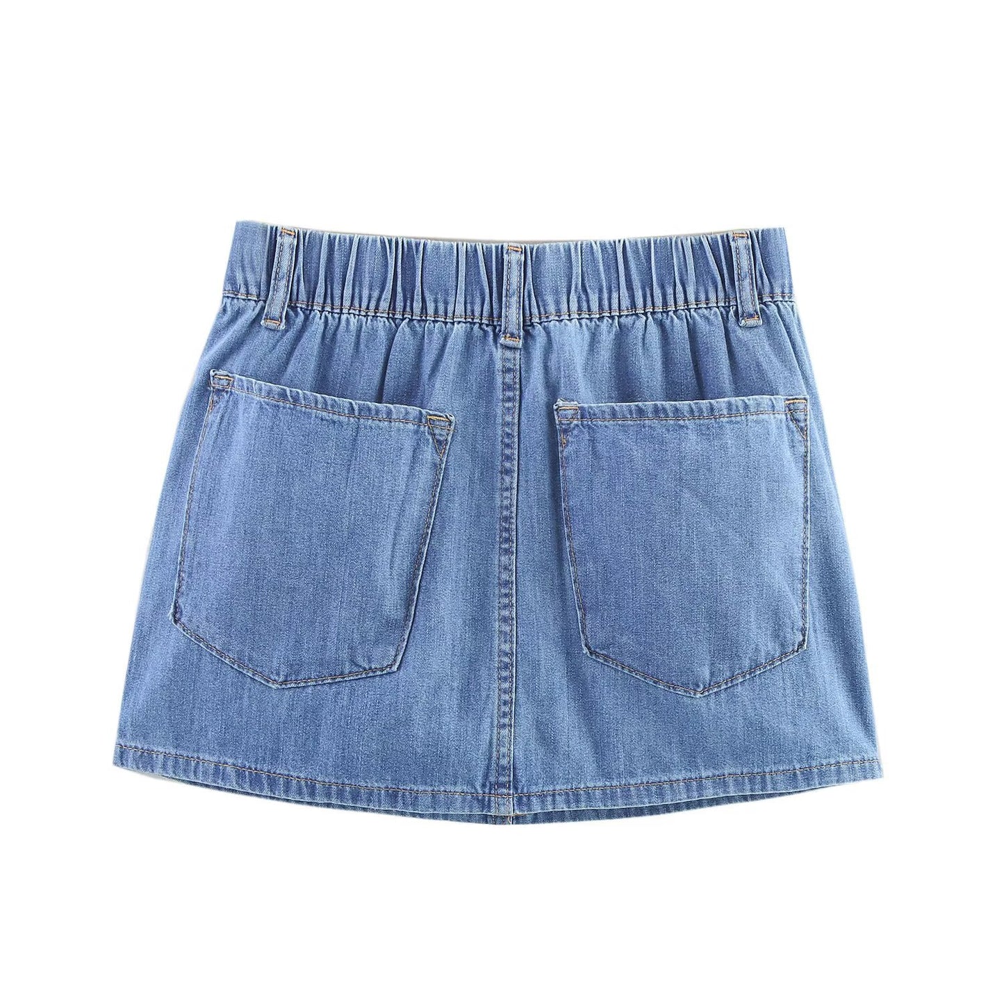Rosa | Denim Mini Skirt Light Blue Drawstring