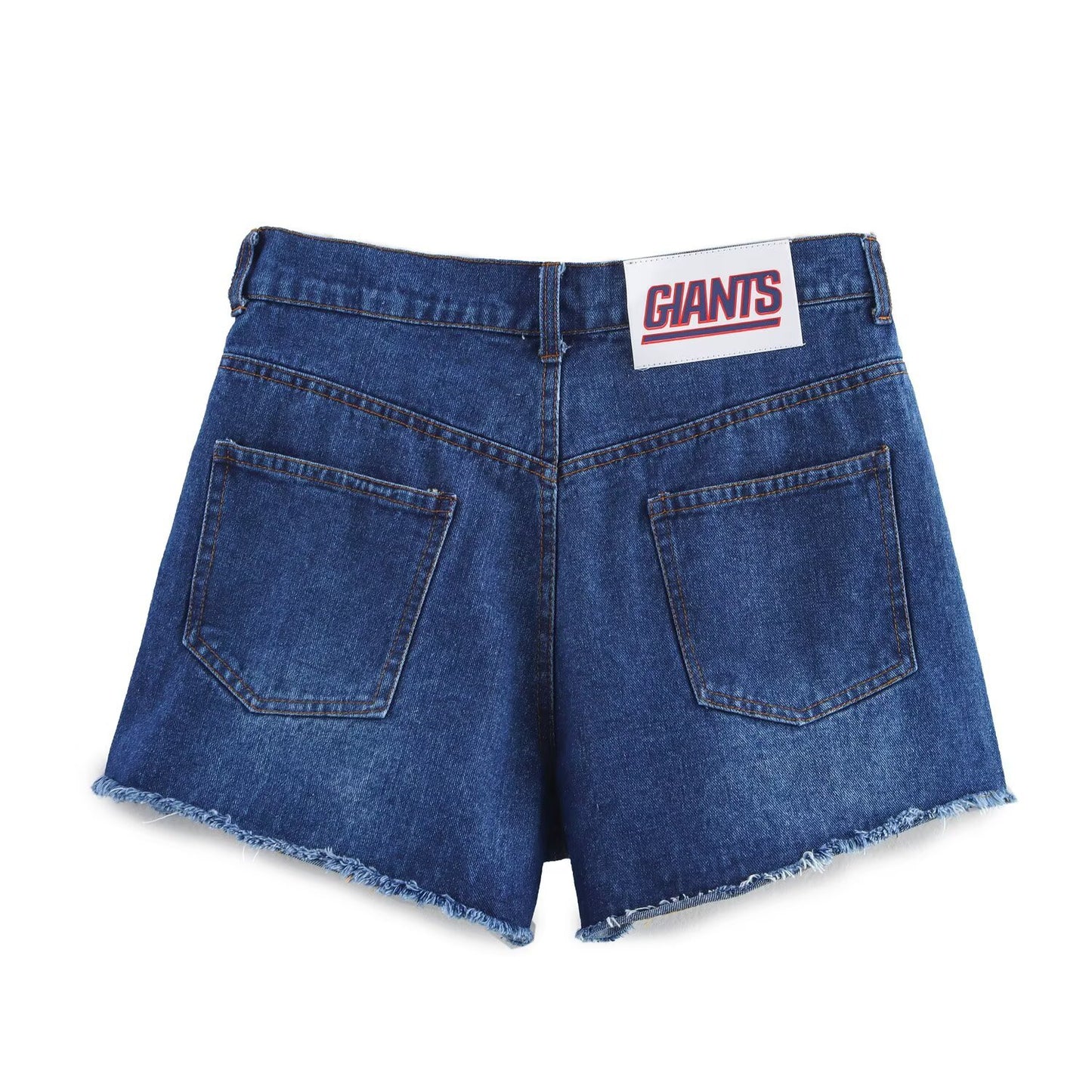 Darcy | Denim Shorts Dark Blue High Waisted Distressed Frayed Hem