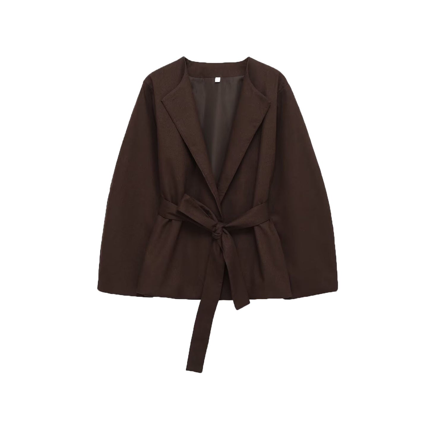 Vera | Belted Blazer Brown Long Sleeve Wrap