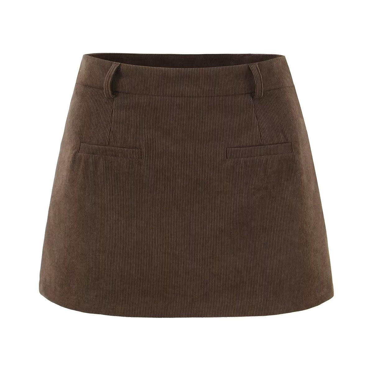 Esme | Mini Skirt Beige Corduroy High Waisted Tailored