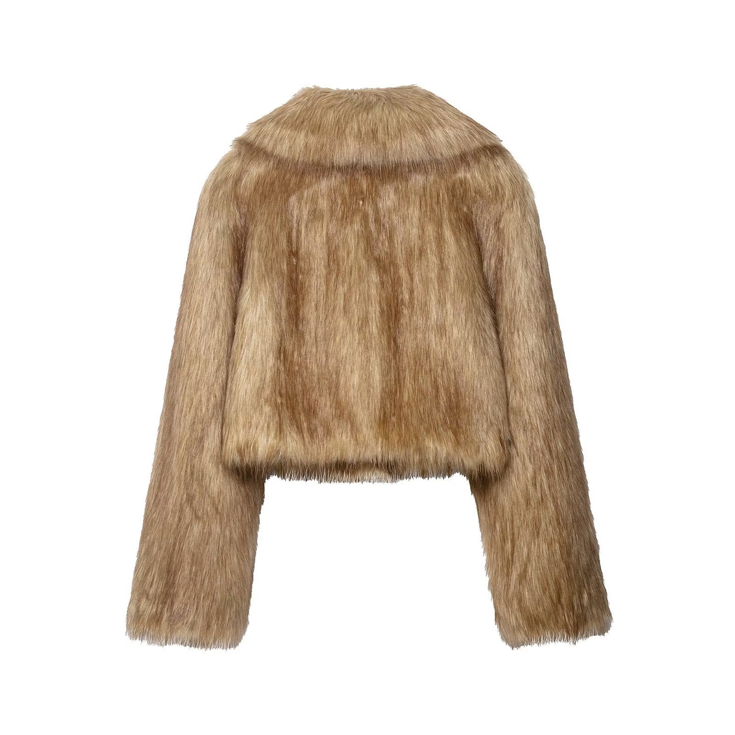 Kit | Autumn Cropped Faux Fur Jacket Beige