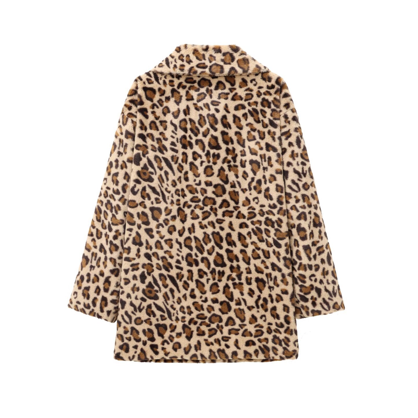Orla | Elegant Leopard Print Faux Fur Coat Brown