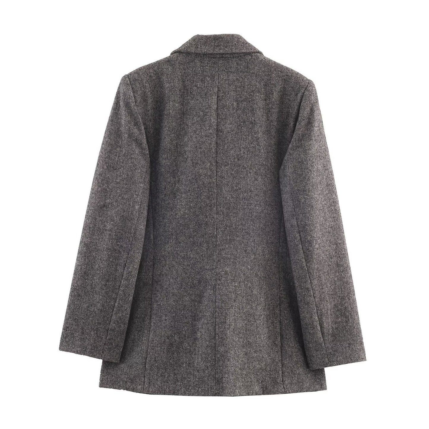 Camille | Oversized Wool Blazer Charcoal Gray