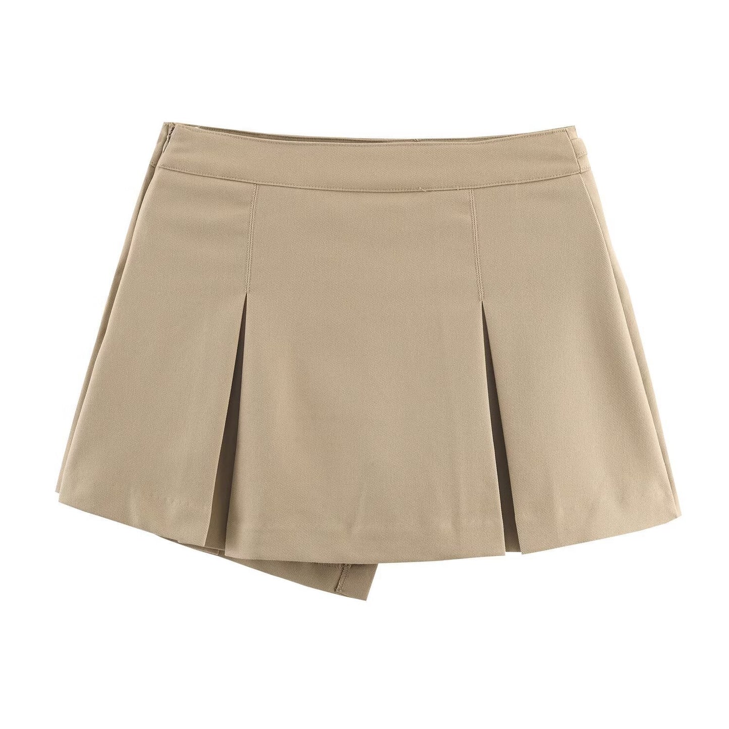 Cleo | Cargo Shorts Beige Mini Pleated High Waisted Belted