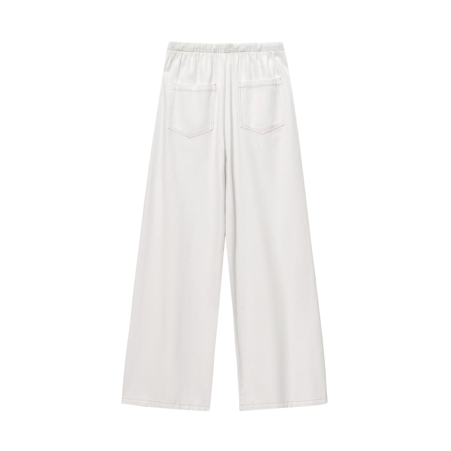 Talia | Casual Wide Leg Trousers White Drawstring