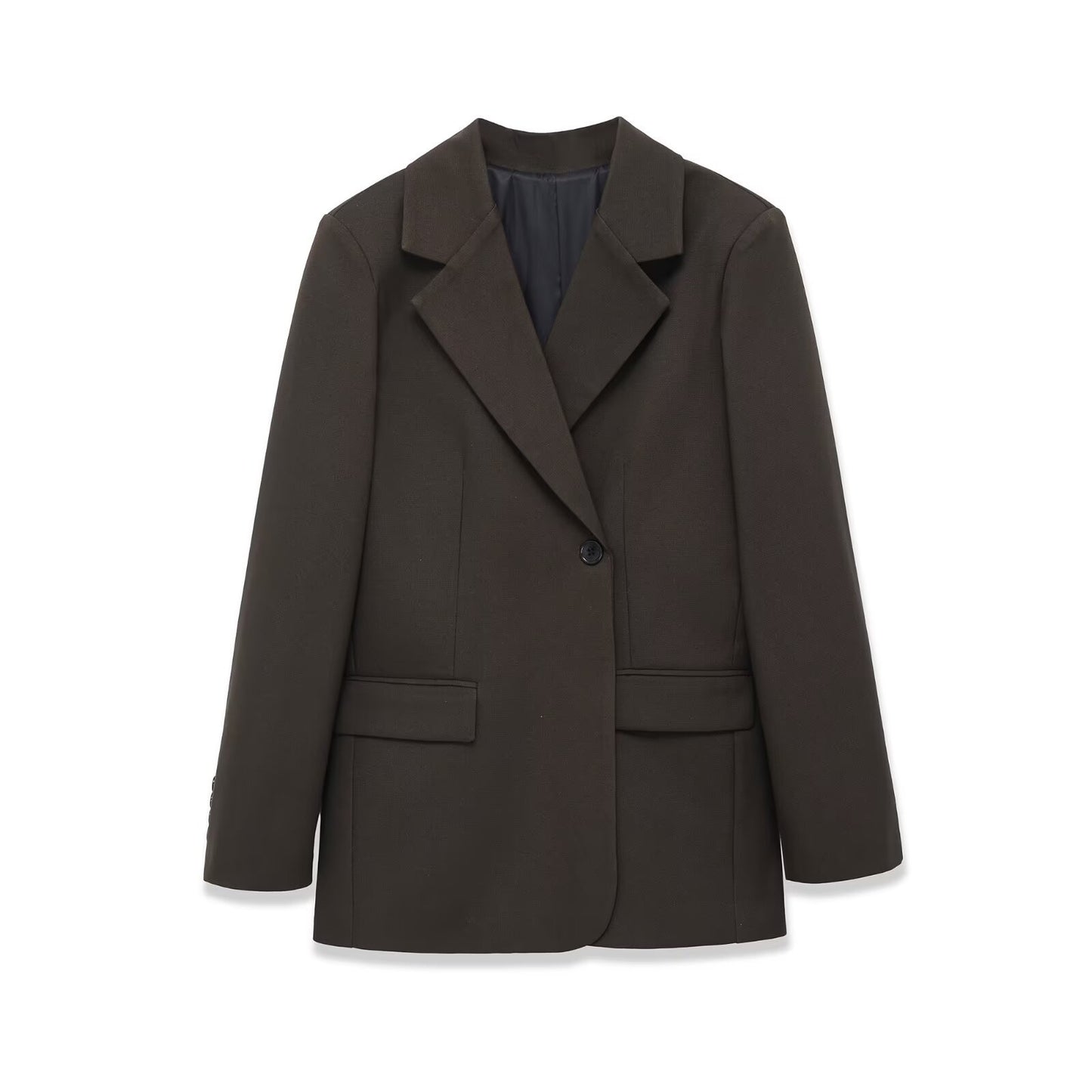 Margot | Oversized Tailored Blazer Brown Single Breasted
