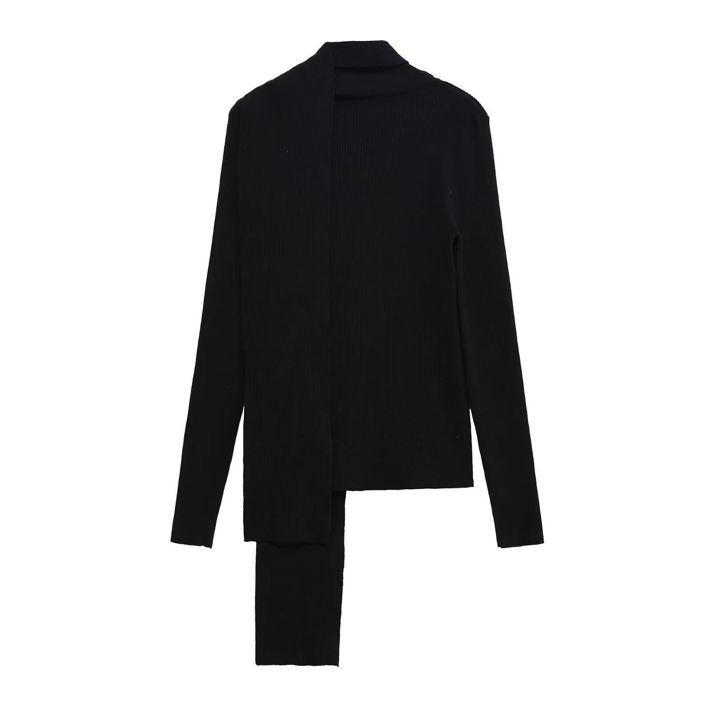 Margot | Ribbed Button Down Shirt Black Long Sleeve