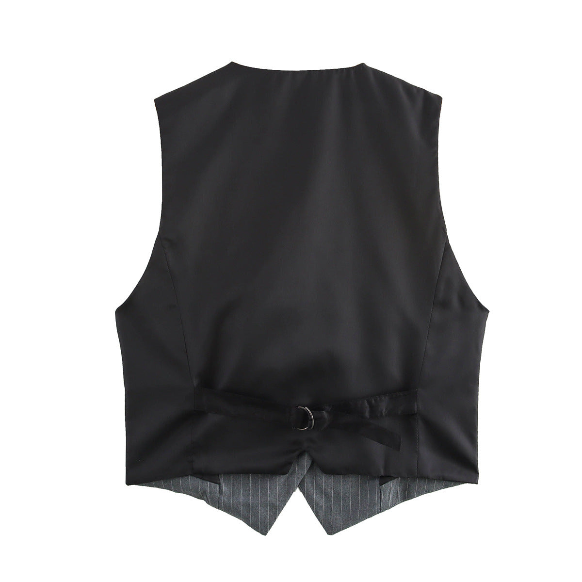 Lyra | Smart Casual Tailored Blazer Grey Pinstripe Sleeveless Fitted