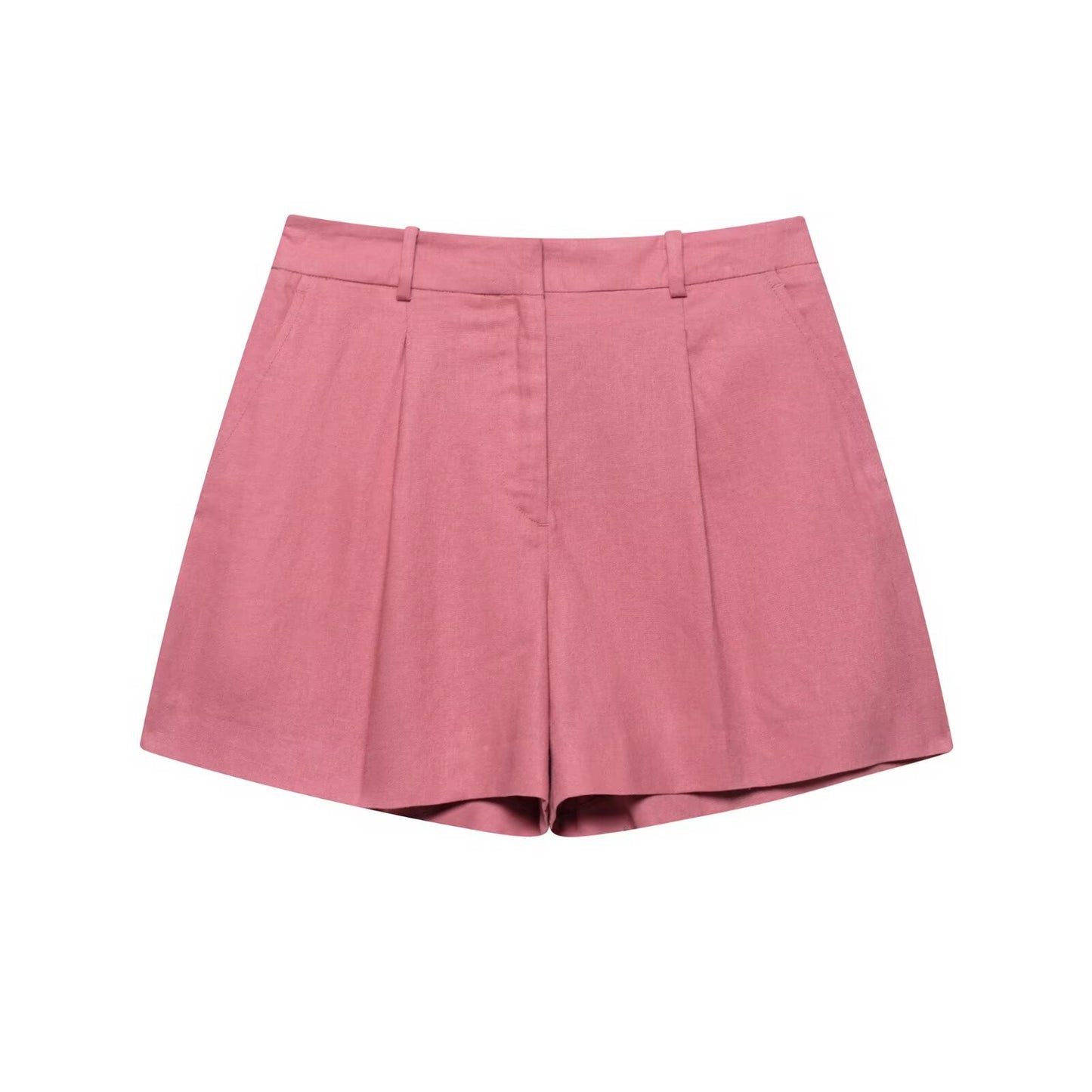 Vera | Blazer And Shorts Set Pink Button Front V Neck