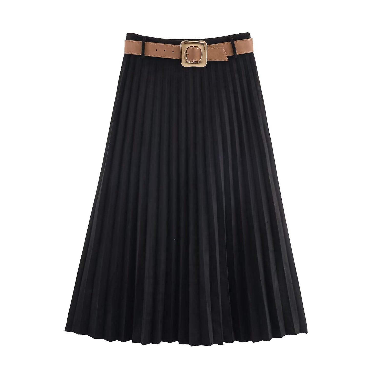 Fleur | Elegant Pleated Midi Skirt Cream A Line
