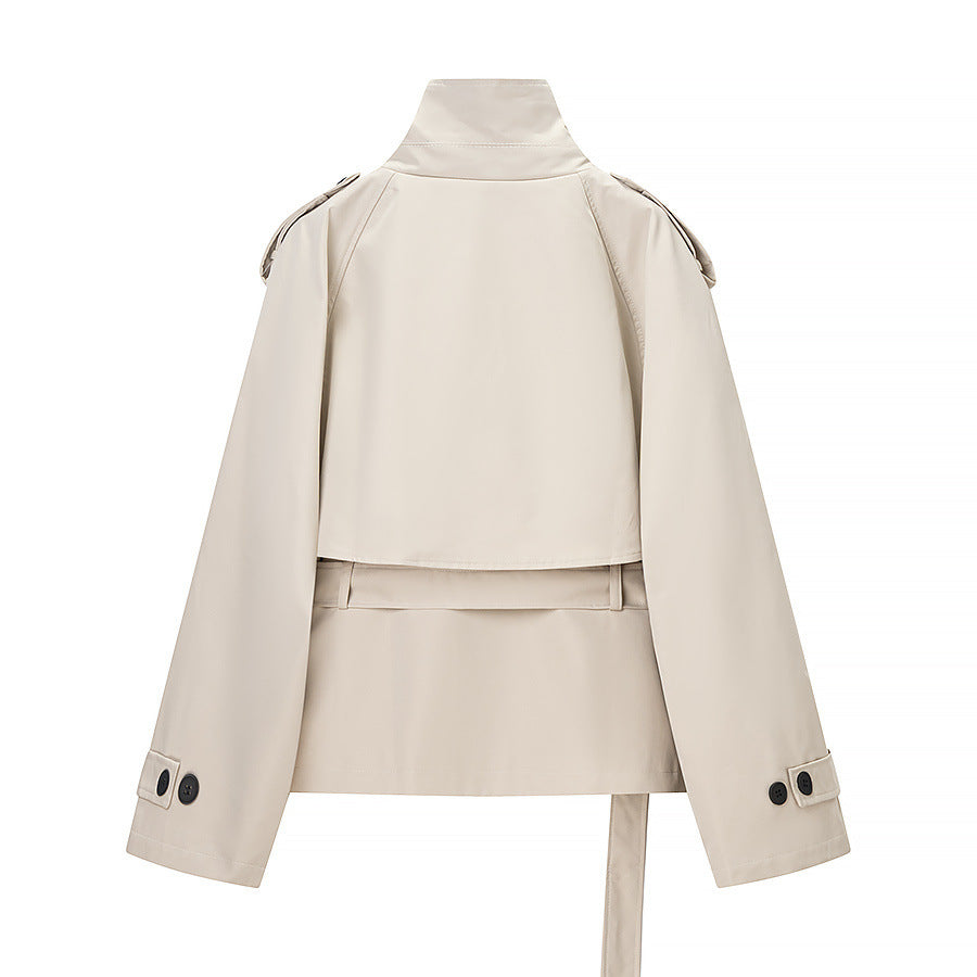 Romy | Smart Casual Belted Trench Jacket Cream Long