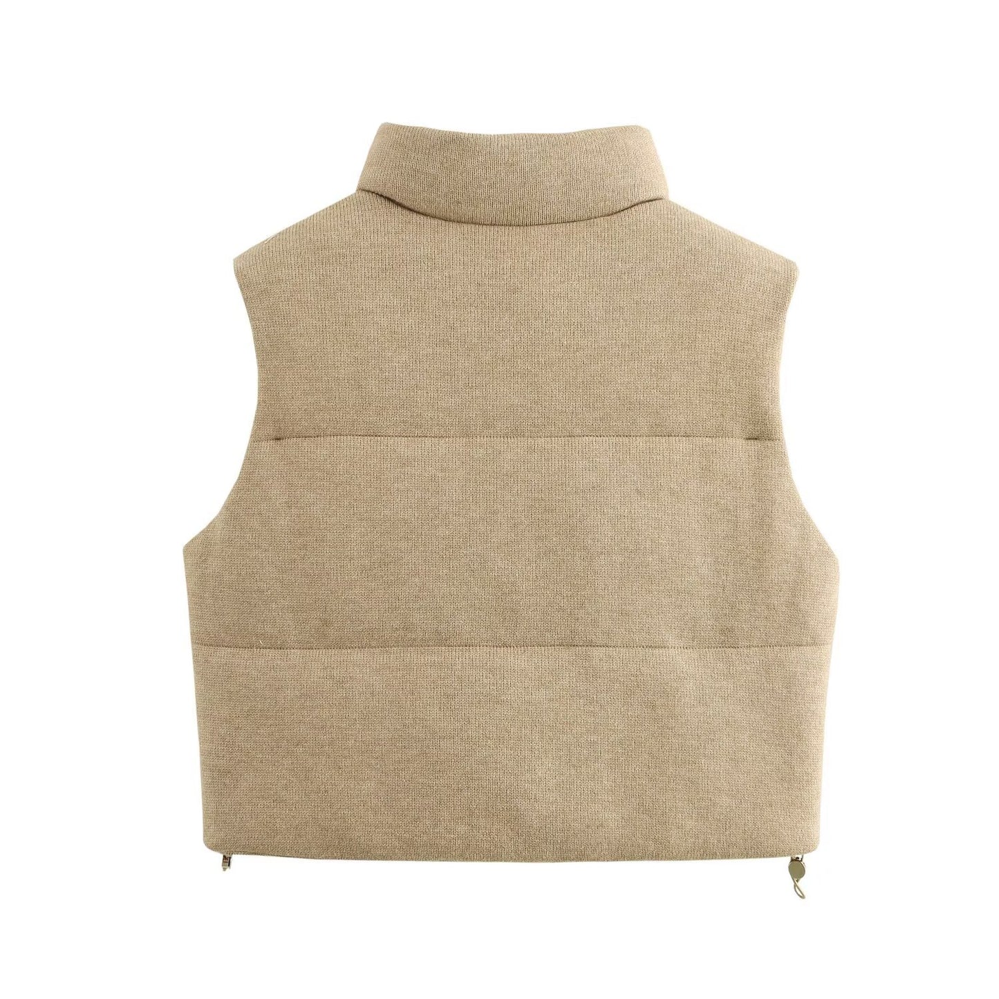 Bea | Padded Gilet Beige Sleeveless Quilted Puffer Vest