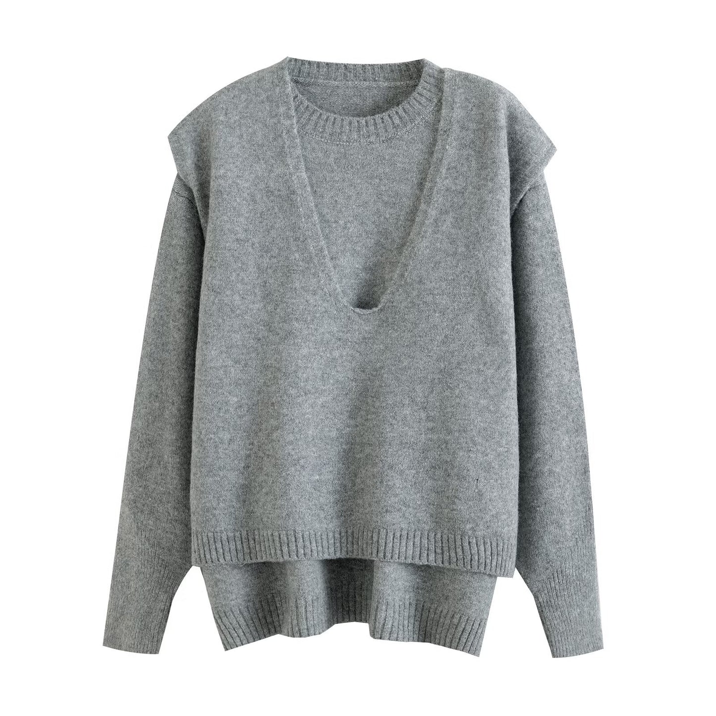 Isla | Casual Crew Neck Knitted Top Cream Long Sleeve