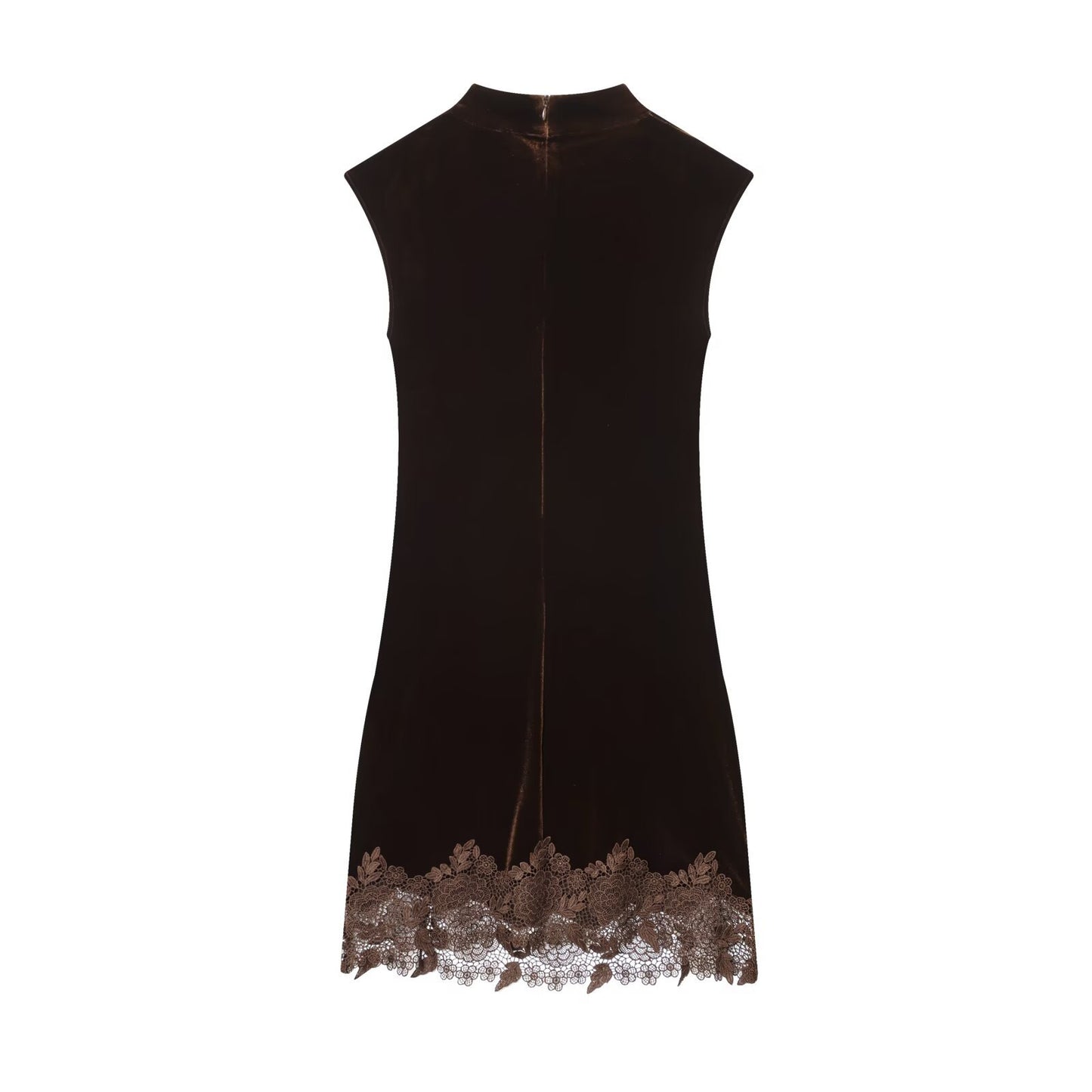 Blake | Winter Velvet Mini Dress Brown
