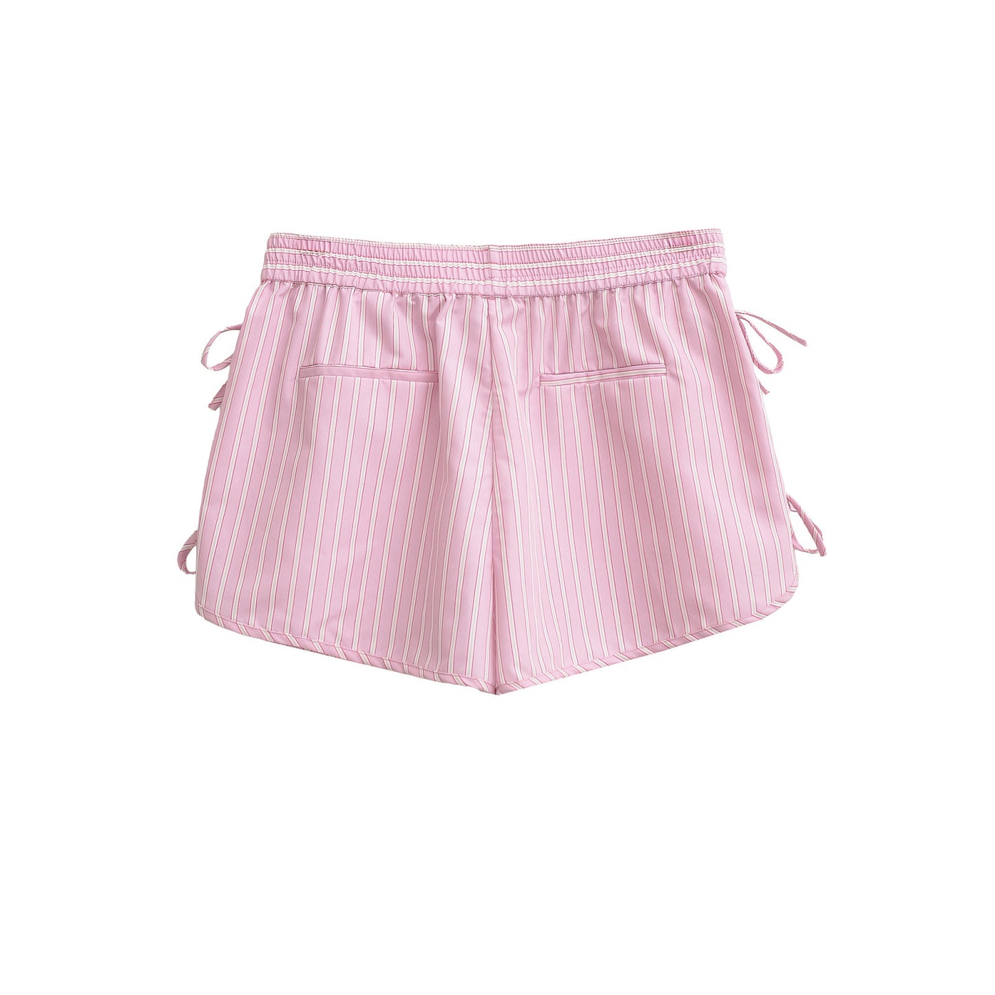 Neve | Summer Striped Shorts Pink Tie Side