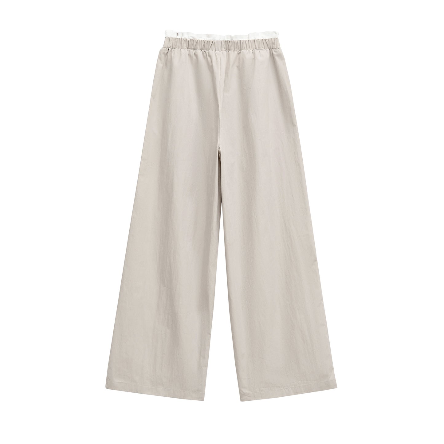 Bea | Casual Wide Leg Trousers Cream Drawstring