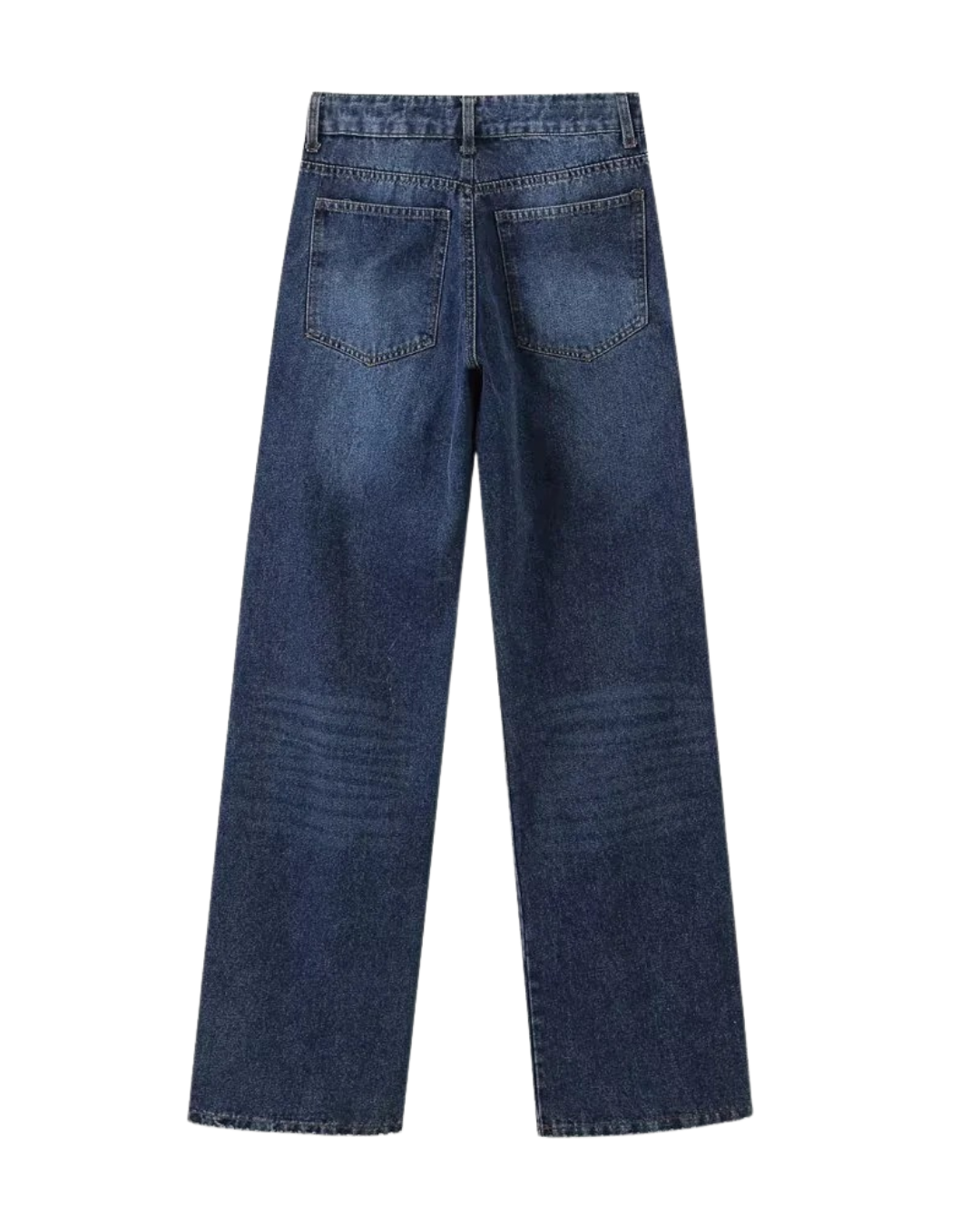 Vera | Wide Leg Jeans Dark Blue High Waisted Side Stripe