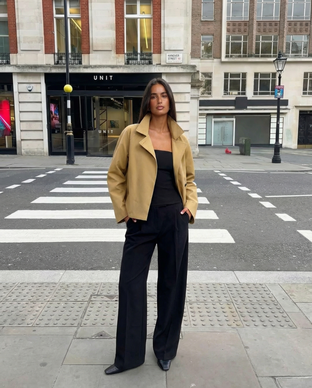 Thea | Oversized Blazer Camel Wool Blend Collared