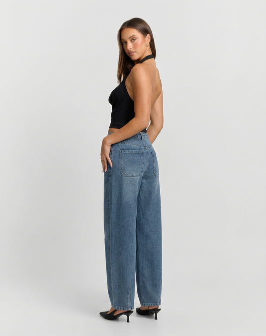 Margot | High Waisted Wide Leg Jeans Light Blue