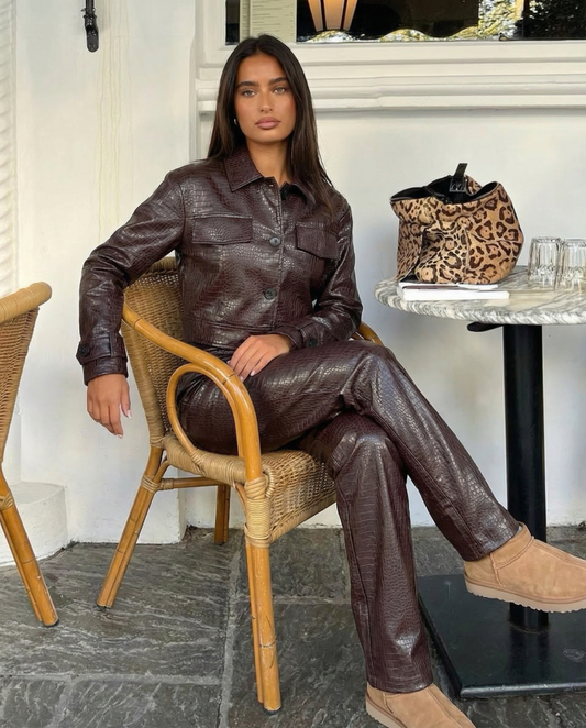 Stella | Chocolate Mock Croc Co-ord