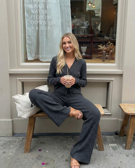 Sienna | Ribbed Knit Wide Leg Co-ord Set