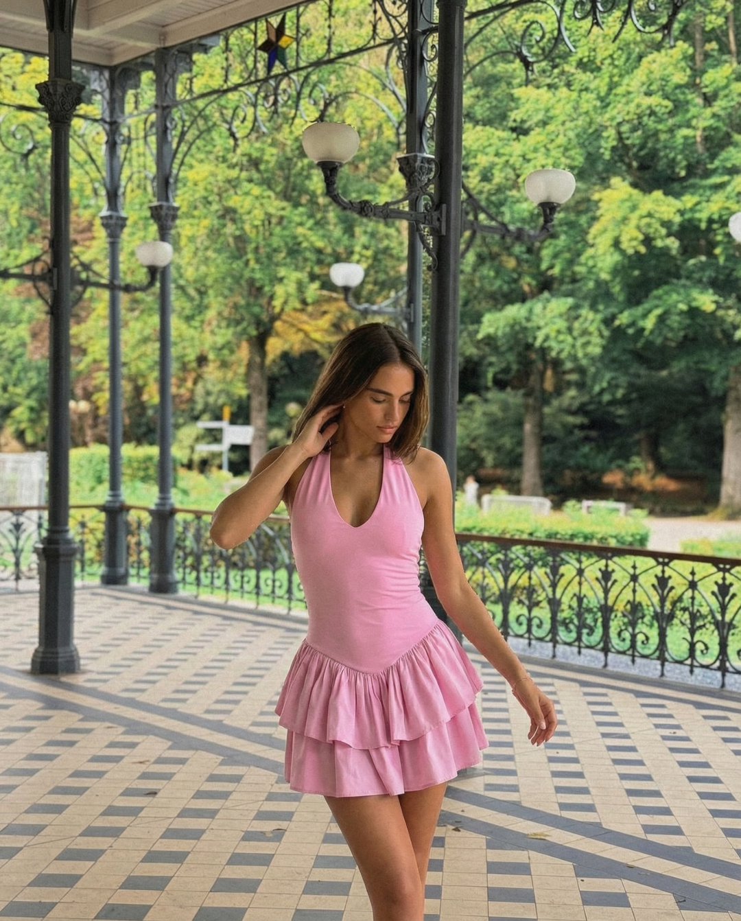 Rosa | Summer Halter Neck Mini Dress