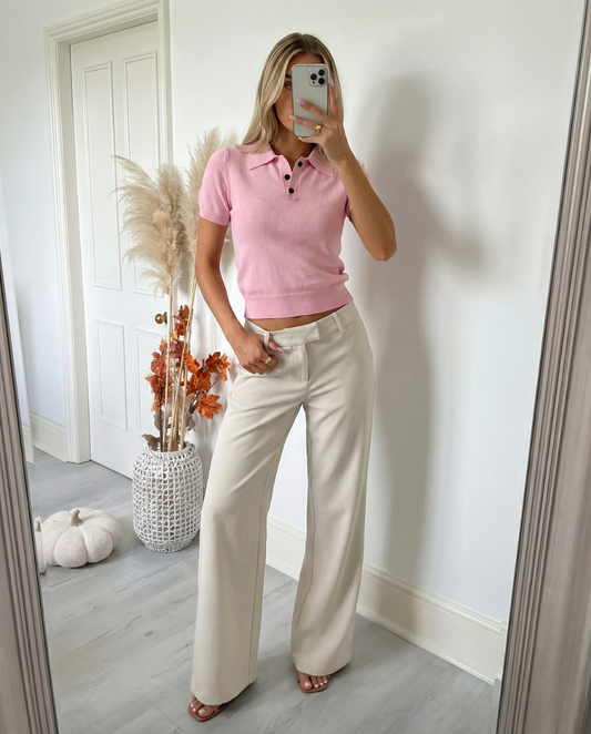 Willow | Versatile Knit Short Sleeve Polo Shirt